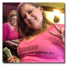 Shirt reads: Boobs, these are worth fighting for