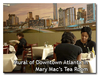 Mural of Downtown Atlanta in Mary Mac’s Tea Room