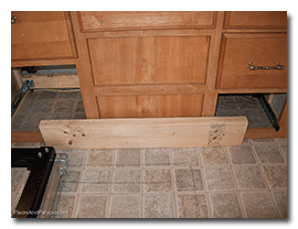 The floor supports will eliminate some bottom drawers - Make false fronts of the drawer fronts.