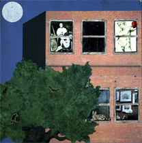 I created this collage a few years back. That is Romare Bearden in the upper left window