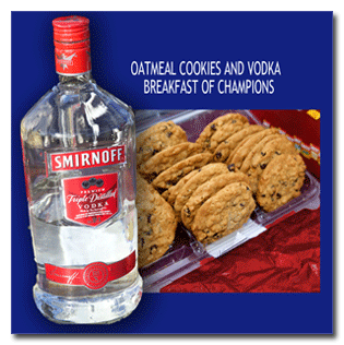 oatmeal cookies and vodka