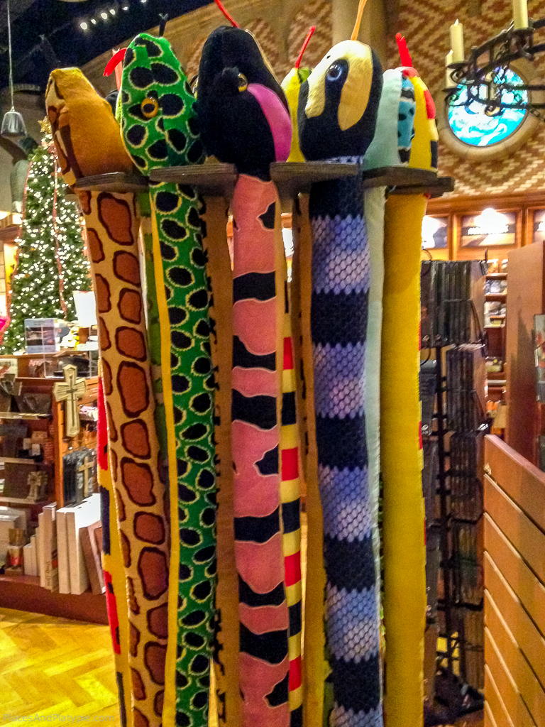 Even though the snake was Satan, he is a popular item in the gift shop.