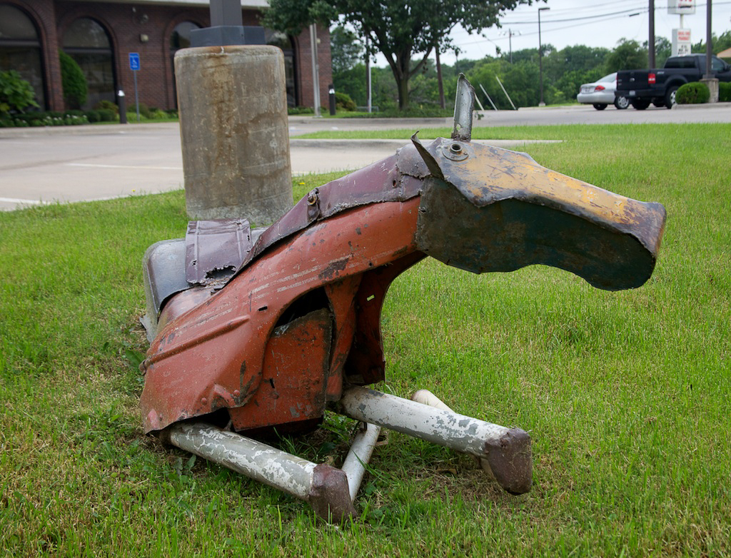 An expressive colt by Doug Owen at Landmark Bank in Denison, Texas