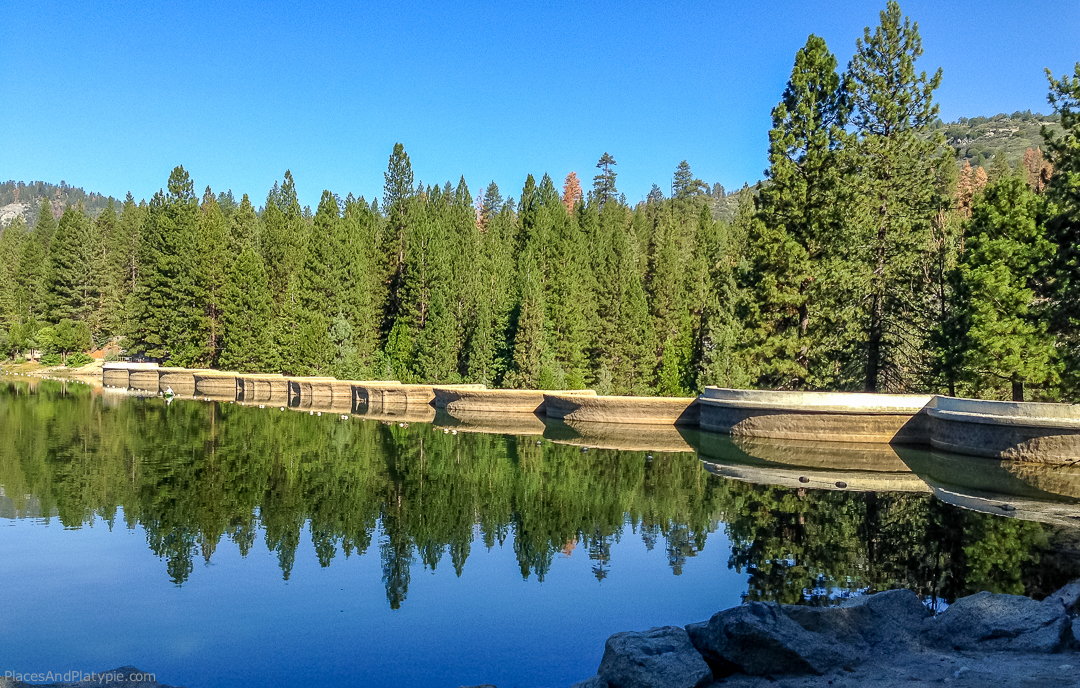 The Hume multi-arched dam created a lake that was once used for logging, but now is used for recreational activities.