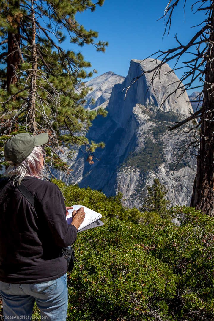 Drawing Half Dome from Glacier Point.