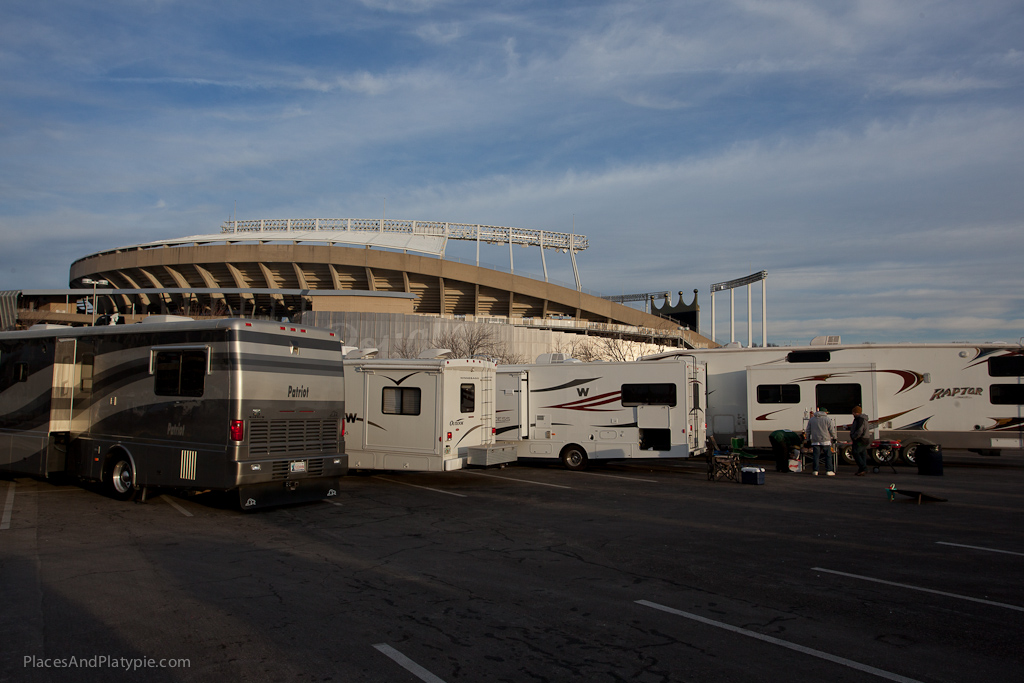 We are the 2nd camper into the public lot - Nice!