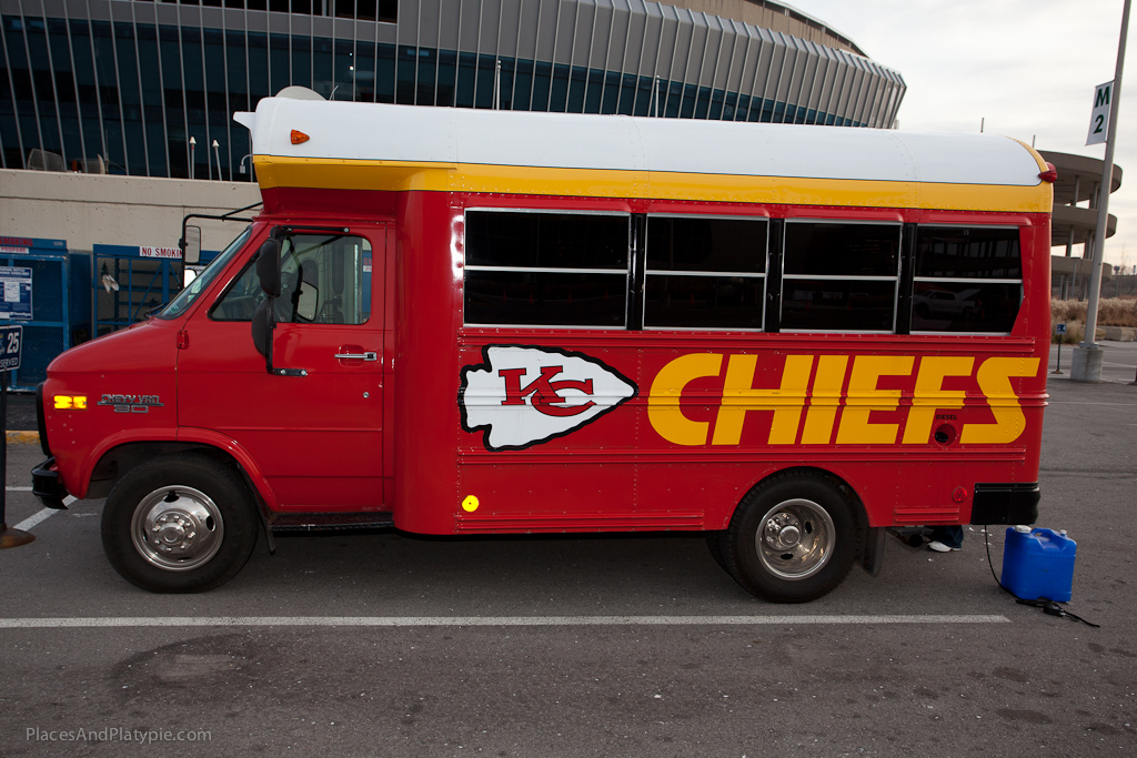 The distictive Chiefs colors make the fan vans GLOW!