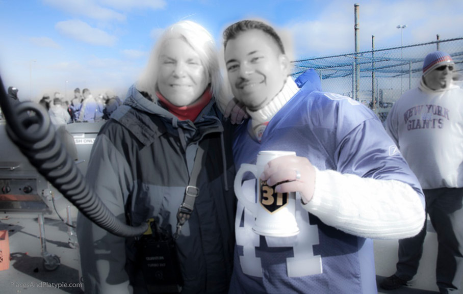 Tailgating media moguls - Peg of PlacesAndPlatypie and Hans of Quest for 31
