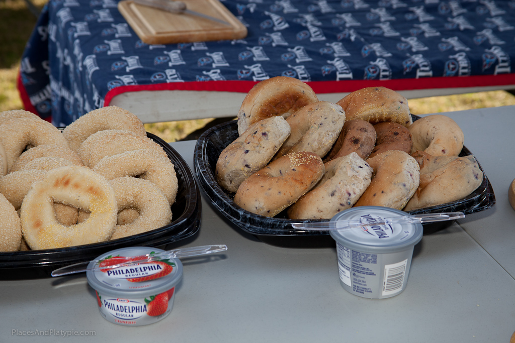 Like being back in NYC! Multi-bagel tailgating!