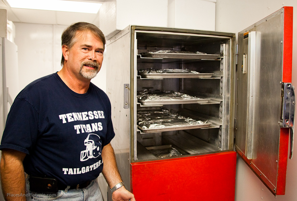 Wayne preps the ribs with spices (secret!), wraps them in Saran Wrap then tinfoil and slow-cooks at 200 degrees for at least 4 hours - no tasting til tomorrow!